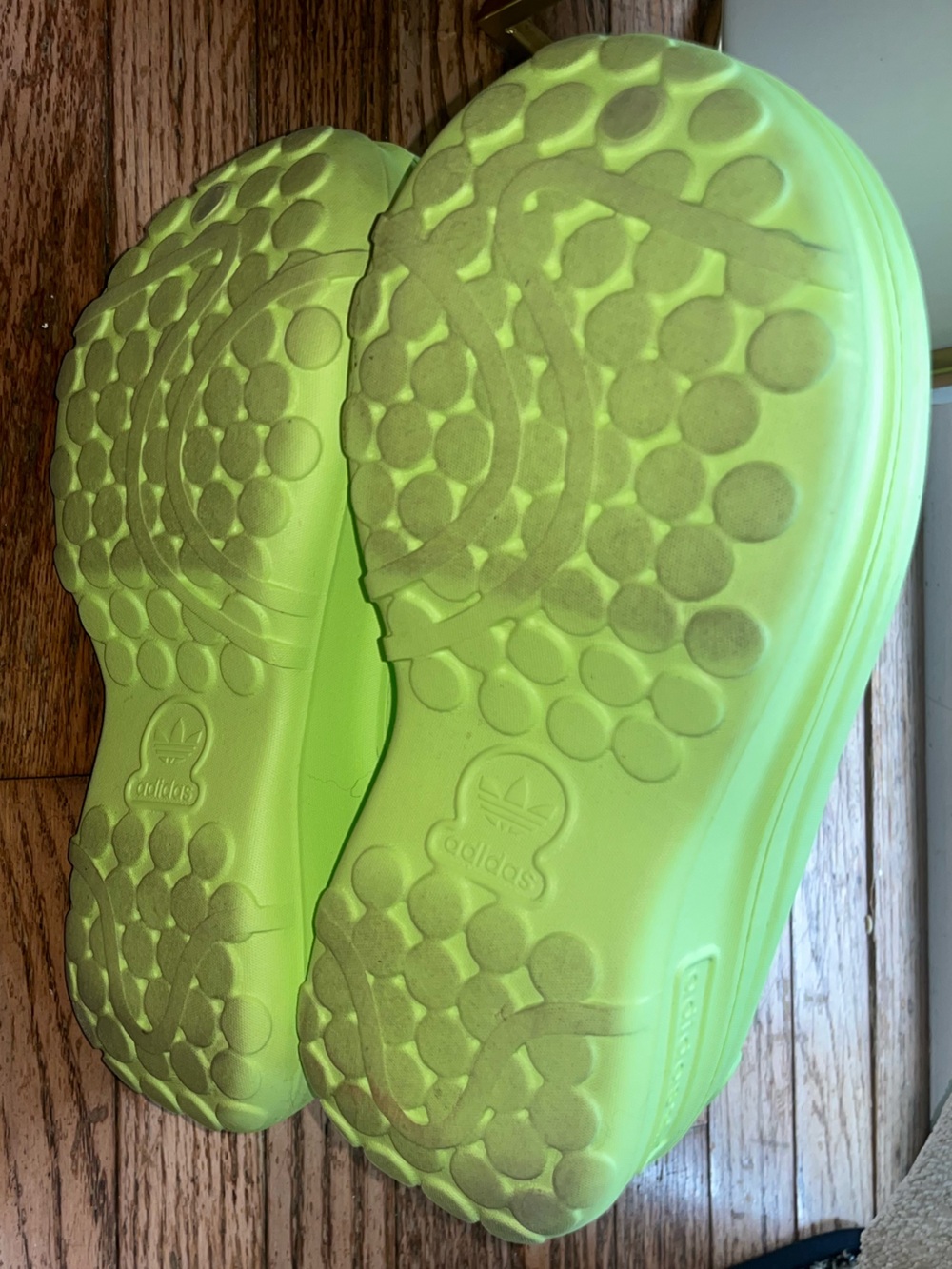 Chunky Lime Green Adidas Clogs - Size 7 - Picture 5 of 5